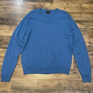 Club Room | Estate Cashmere 100% Cashmere Blue V-Neck Sweater